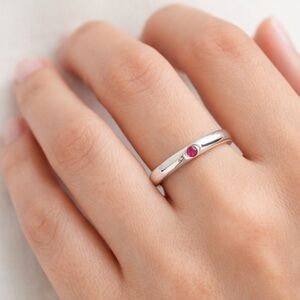 Tiffany & Co. Elsa Peretti® Sterling Silver Stackable Ring with Ruby